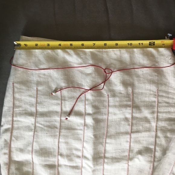 ZARA linen cream skirt with red piping - Picture 6 of 8